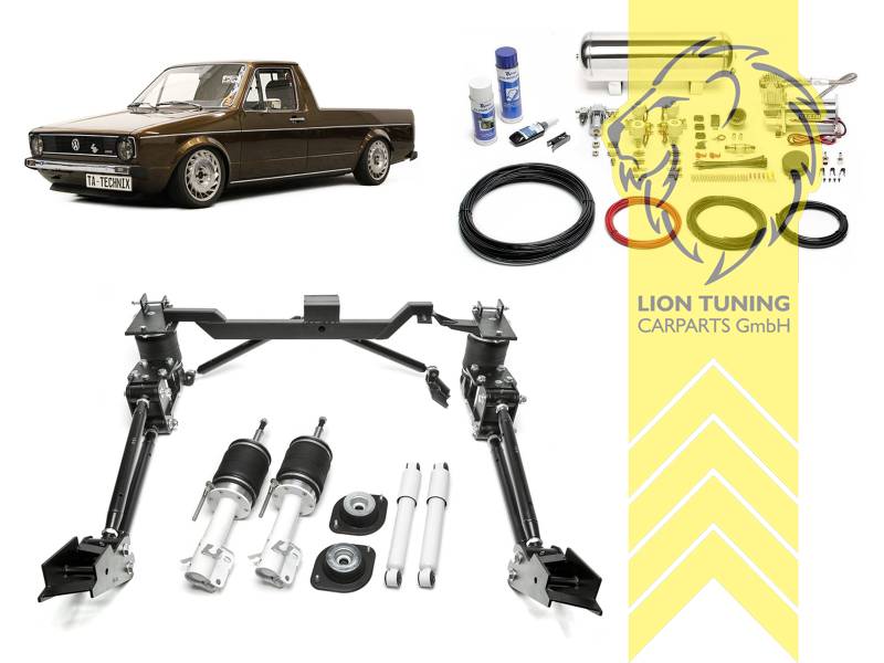 nur passend  ab Fahrgestellnummer 14-H-000 001, 11,5L Tank chrom / ViAir Kompressor chrom, fest, weiss, ohne lastabhängigen Bremskraft (ALB) Regler, Stahl verzinkt, Eintragungspflichtig / Teilegutachten wird nach Kauf spezifisch ausgestellt